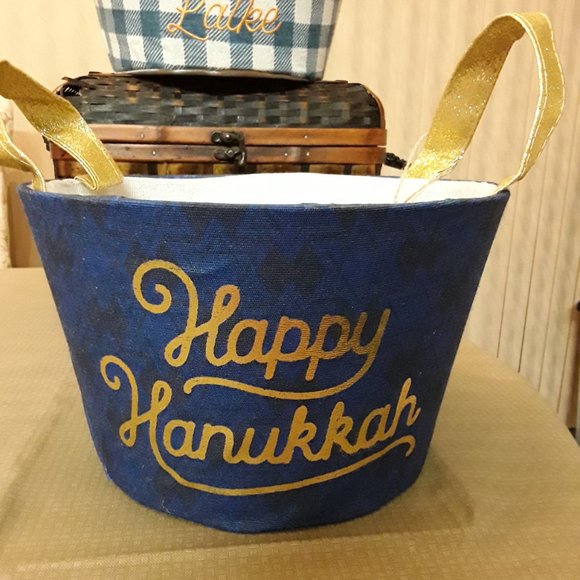 Pair of Better Living Storage Hanukkah Latke Storage Baskets Canvas Handles New - Picture 6 of 10